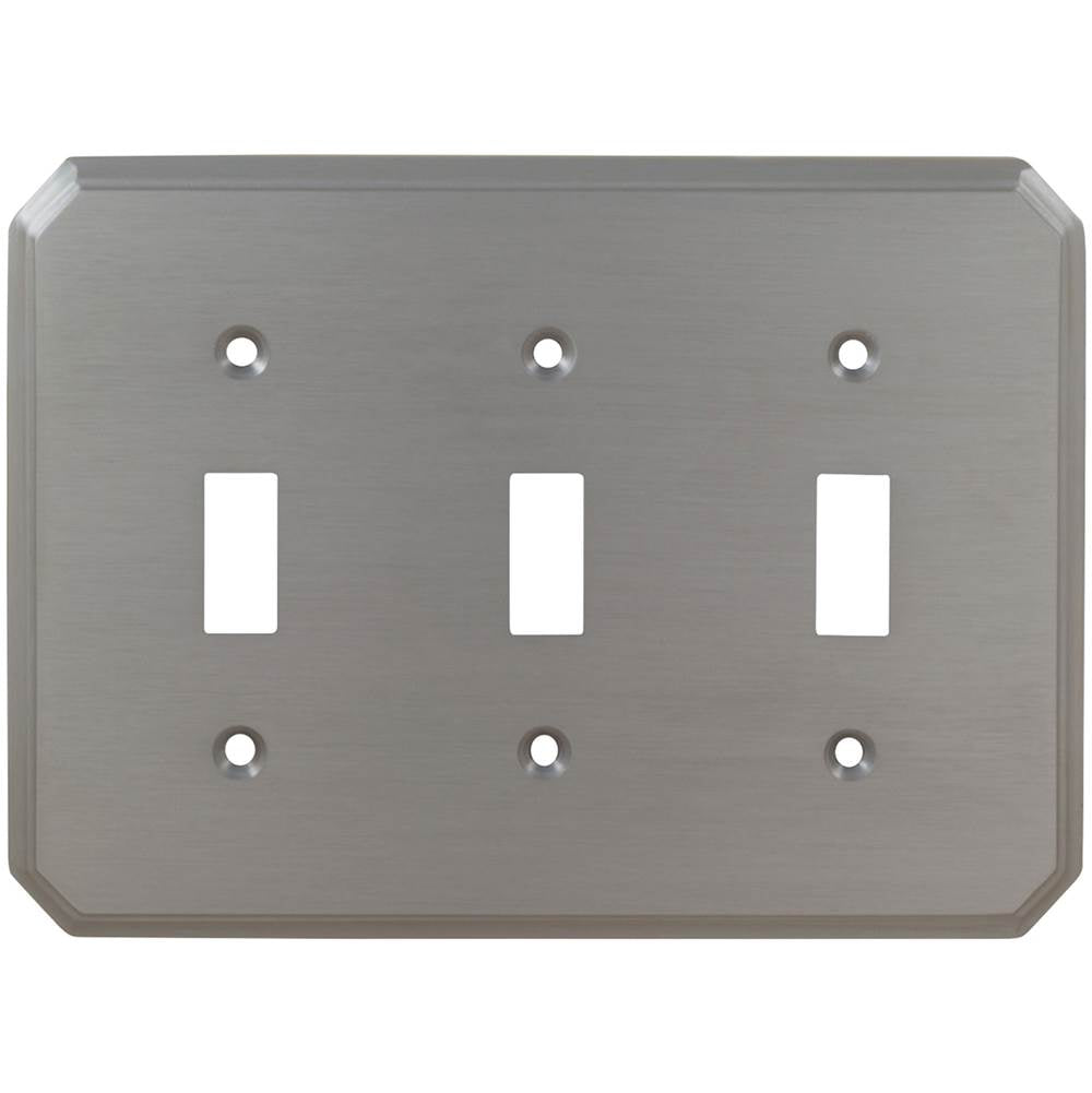 OMNIA - Triple Toggle Switchplate Sb - Lacquered Shaded Bronze