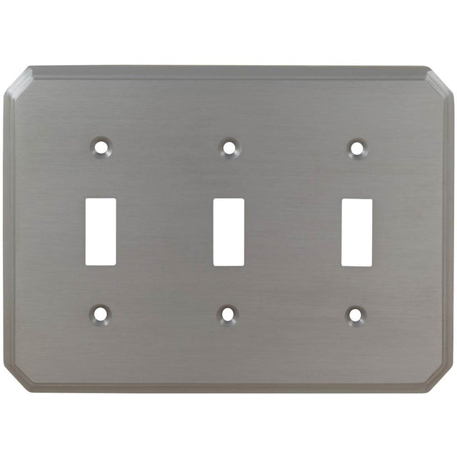 OMNIA - Triple Toggle Switchplate Sb - Lacquered Shaded Bronze