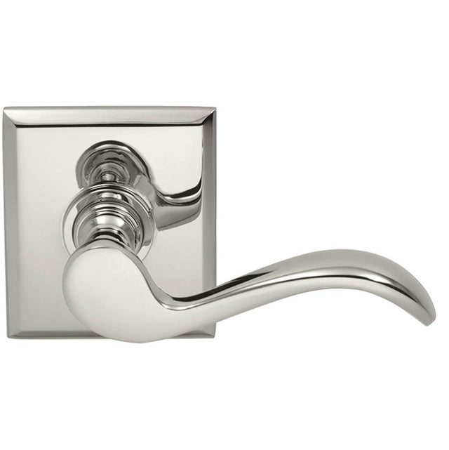 OMNIA - Wave Lvr,Rect.Rose,Pass. US15 - Lacquered Satin Nickel Plated
