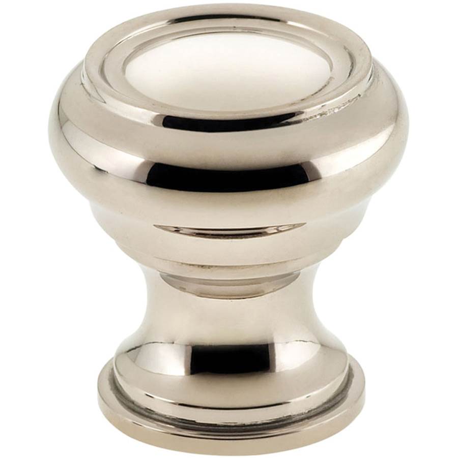 OMNIA - 1 1/4'' Dia Cabinet Knob US14 - Lacquered Polished Nickel Plated