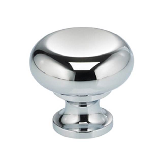 OMNIA - 1'' Dia. Cabinet Knob US26 - Polished Chrome Plated