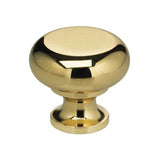 OMNIA - 1-7/32'' Dia. Cabinet Knob US3 - Lacquered Polished Brass