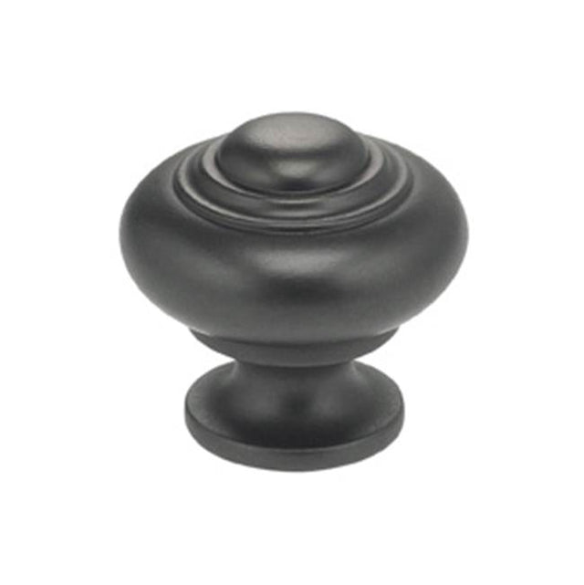 OMNIA - 1'' Dia. Cabinet Knob US10B - Lacquered Oil Rubbed Black