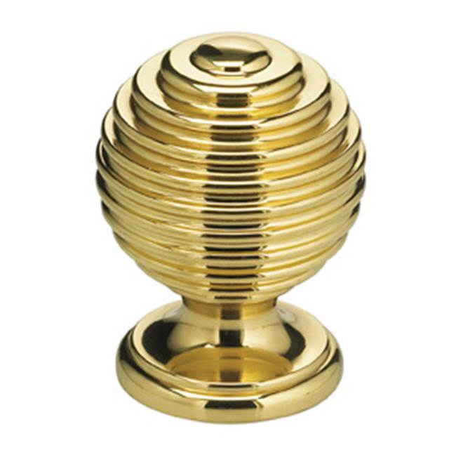 OMNIA - 1-3/16'' Dia. Cabinet Knob US3 - Lacquered Polished Brass