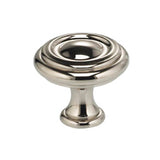 OMNIA - 1-9/16'' Dia. Cabinet Knob US14 - Lacquered Polished Nickel Plated