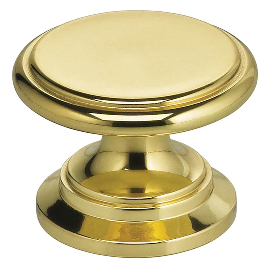 OMNIA - 1-1/4'' Dia. Cabinet Knob US3 - Lacquered Polished Brass