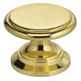 OMNIA - 1-1/4'' Dia. Cabinet Knob US3 - Lacquered Polished Brass