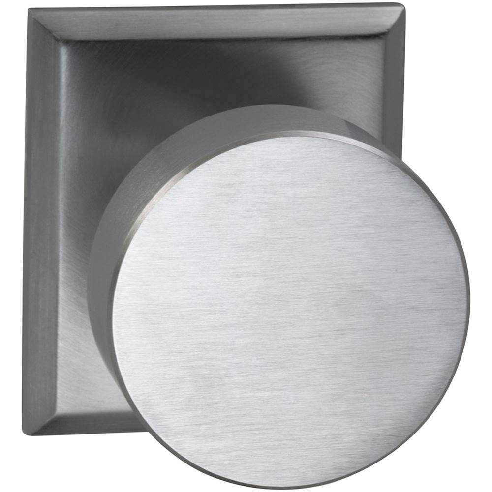 OMNIA - Puck Knob,Rect Rose,Pass US26D - Satin Chrome Plated