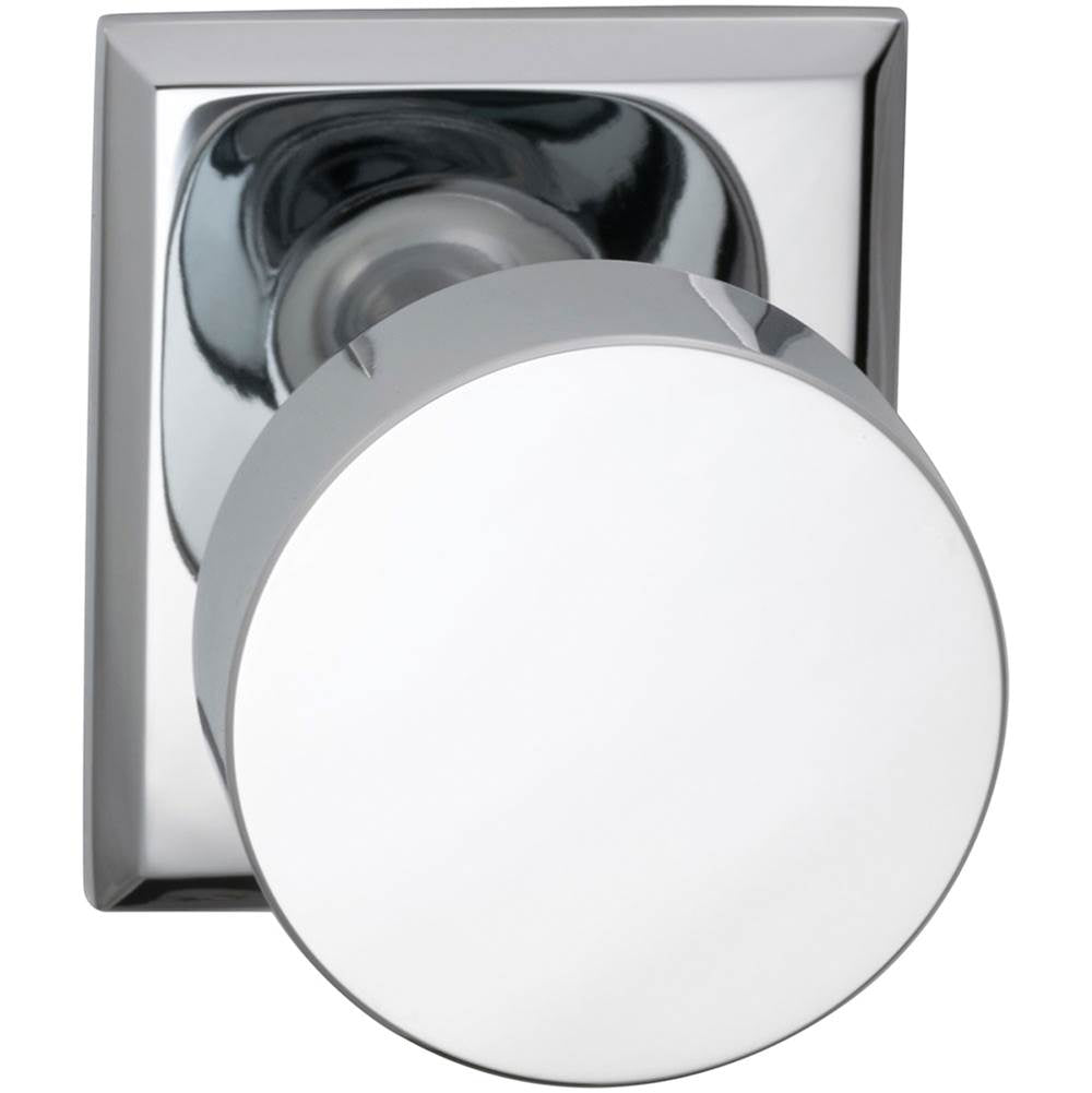 OMNIA - Puck Knob,Rect.Rose,Pass US26 - Polished Chrome Plated