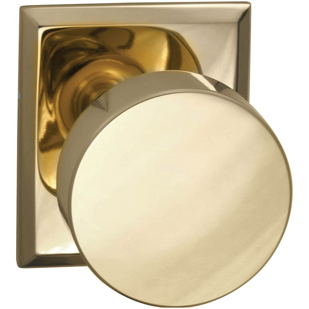 OMNIA - Puck Knob,Rect.Rose,Pass.US3 - Lacquered Polished Brass