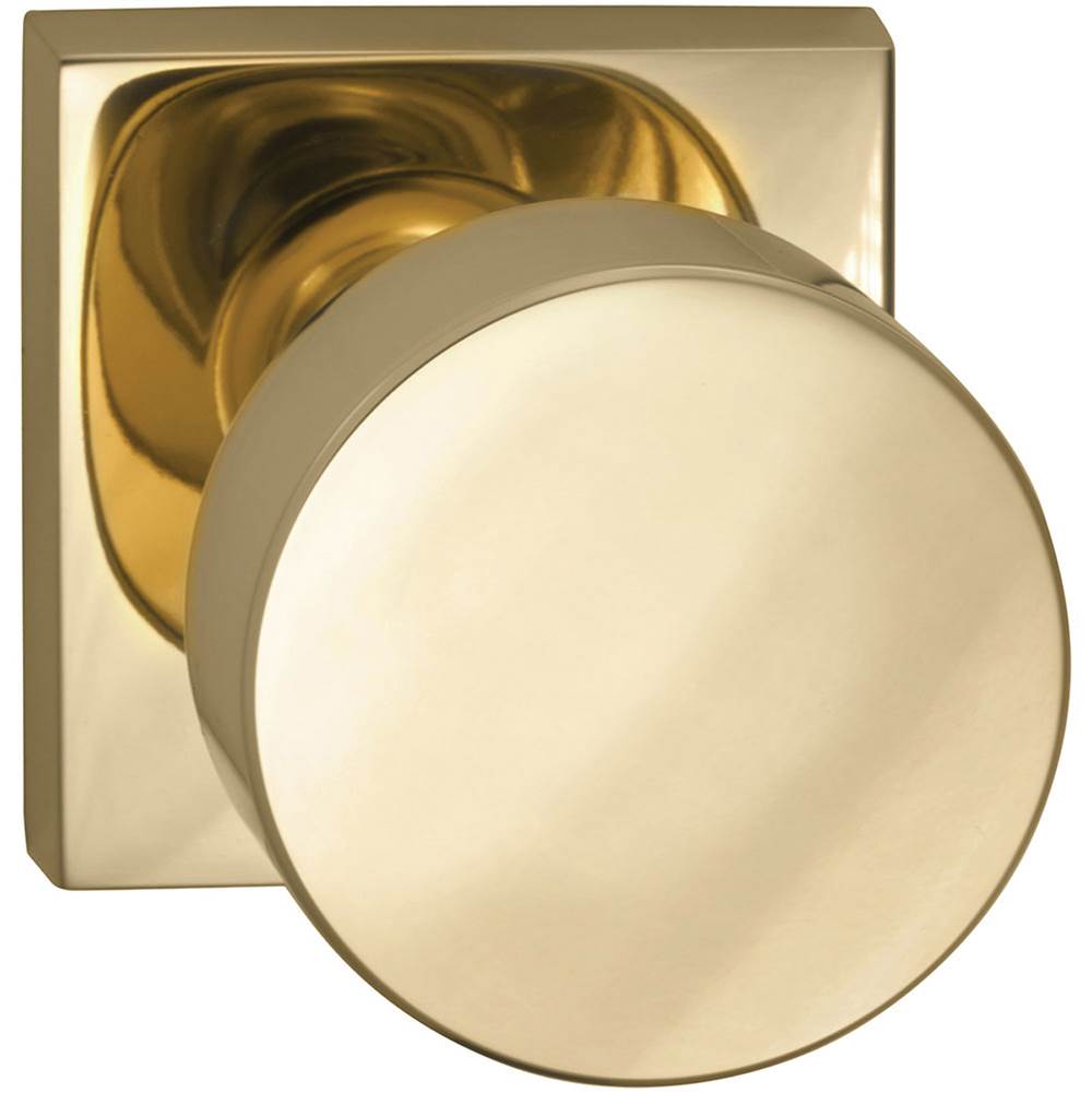 OMNIA - Puck Knob,Sq.Rose,Pass.US3 - Lacquered Polished Brass