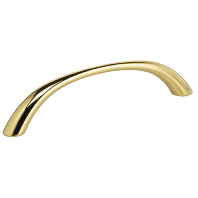 OMNIA - 3-3/4'' CC. Cabinet Pull US3 - Lacquered Polished Brass