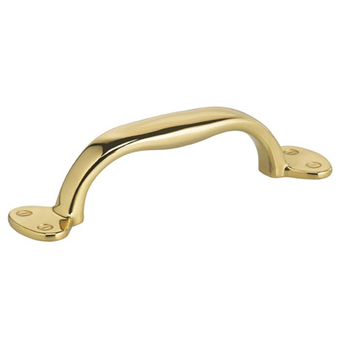 OMNIA - 3-3/4'' CC. Cabinet Pull US3 - Lacquered Polished Brass