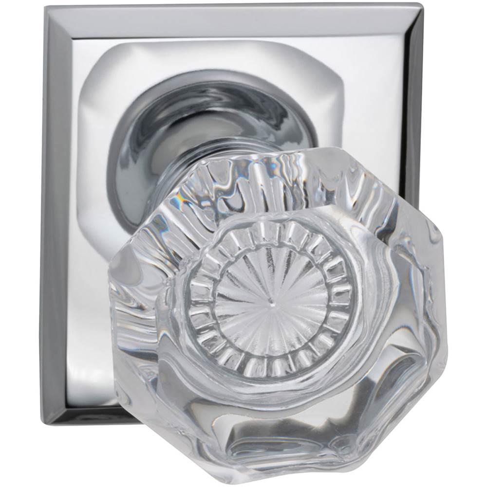 OMNIA - Glass.Kn,Rect Rose,Pass. US26 - Polished Chrome Plated