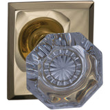 OMNIA - Glass.Kn,Rect Rose,Priv. US3 - Lacquered Polished Brass