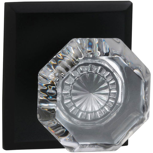 OMNIA - Glass.Kn,Rect Rose,Pass. US10B - Lacquered Oil Rubbed Black