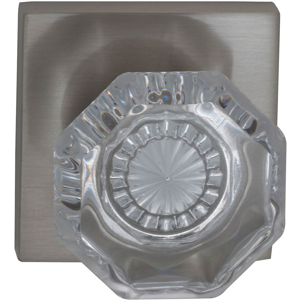 OMNIA - Glass.Kn,Sq.Rose,Pass. US15 - Lacquered Satin Nickel Plated