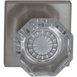 OMNIA - Glass.Kn,Sq.Rose,Pass. US15 - Lacquered Satin Nickel Plated