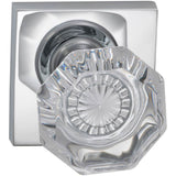 OMNIA - Glass.Kn,Sq.Rose,Pass. US26 - Polished Chrome Plated