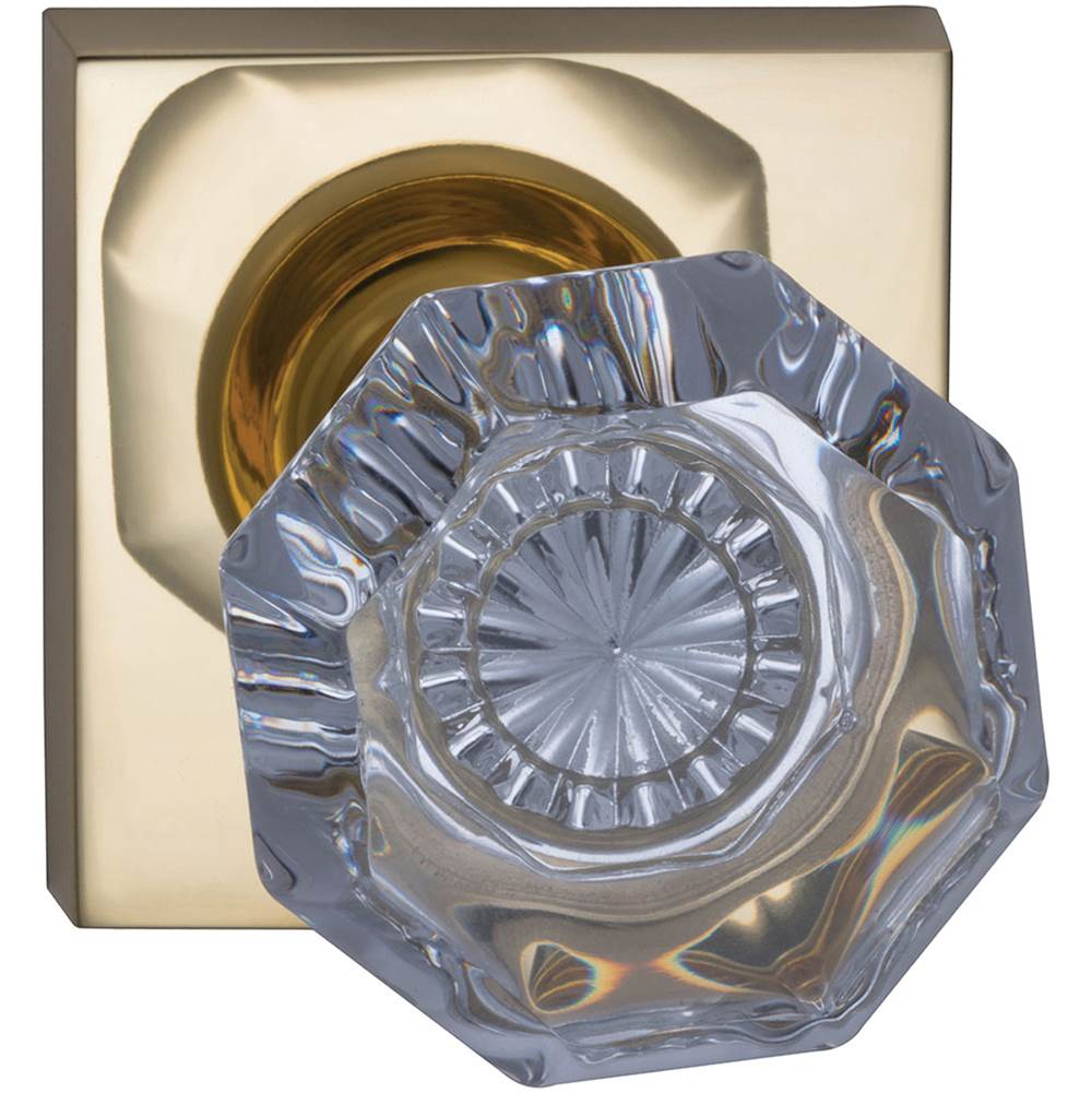OMNIA - Glass.Kn,Sq.Rose,Pass. US3 - Lacquered Polished Brass