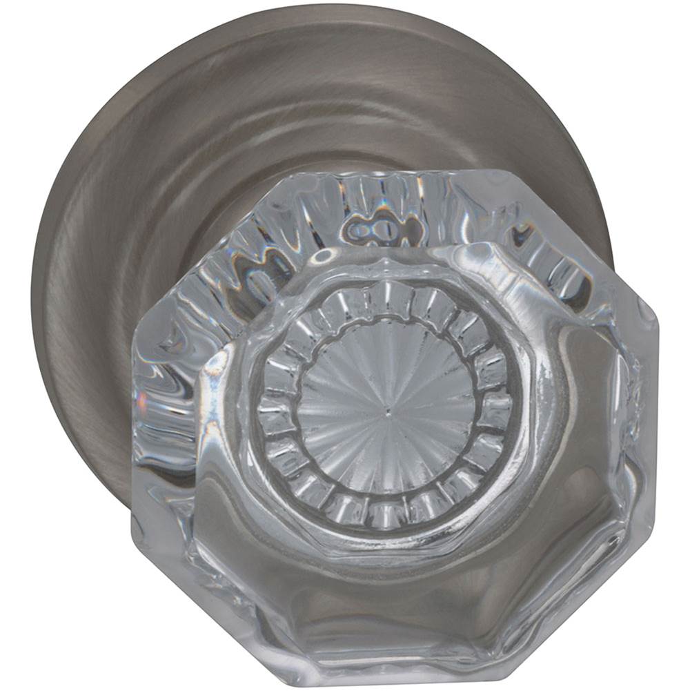 OMNIA - Glass.Kn,Trad Rose,Pass. US15 - Lacquered Satin Nickel Plated
