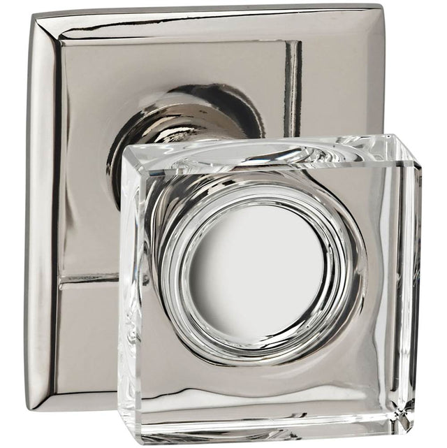 OMNIA - Glass.Kn,Rect Rose,Pass. US5 - Lacquered Antique Brass
