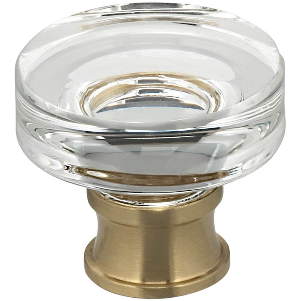 OMNIA - Puck Glass Cabinet Knob US4 - Lacquered Satin Brass