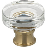 OMNIA - Puck Glass Cabinet Knob US4 - Lacquered Satin Brass