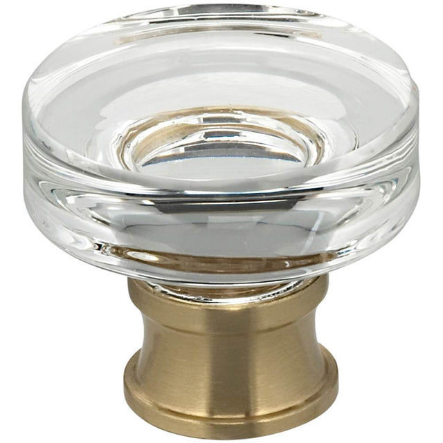 OMNIA - Puck Glass Cabinet Knob US4 - Lacquered Satin Brass