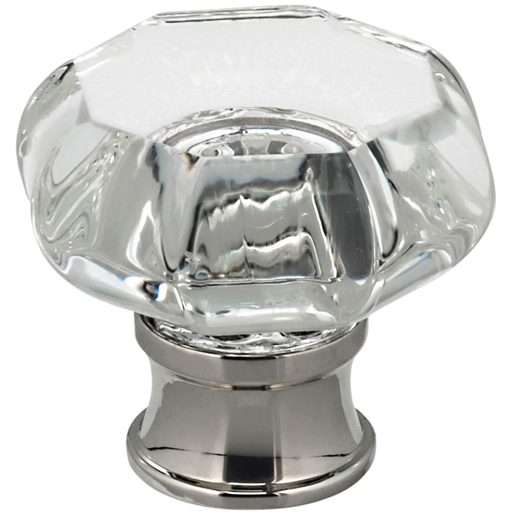 OMNIA - Octagon Glass Cabinet Knob US4 - Lacquered Satin Brass