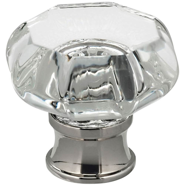 OMNIA - Octagon Glass Cabinet Knob US4 - Lacquered Satin Brass