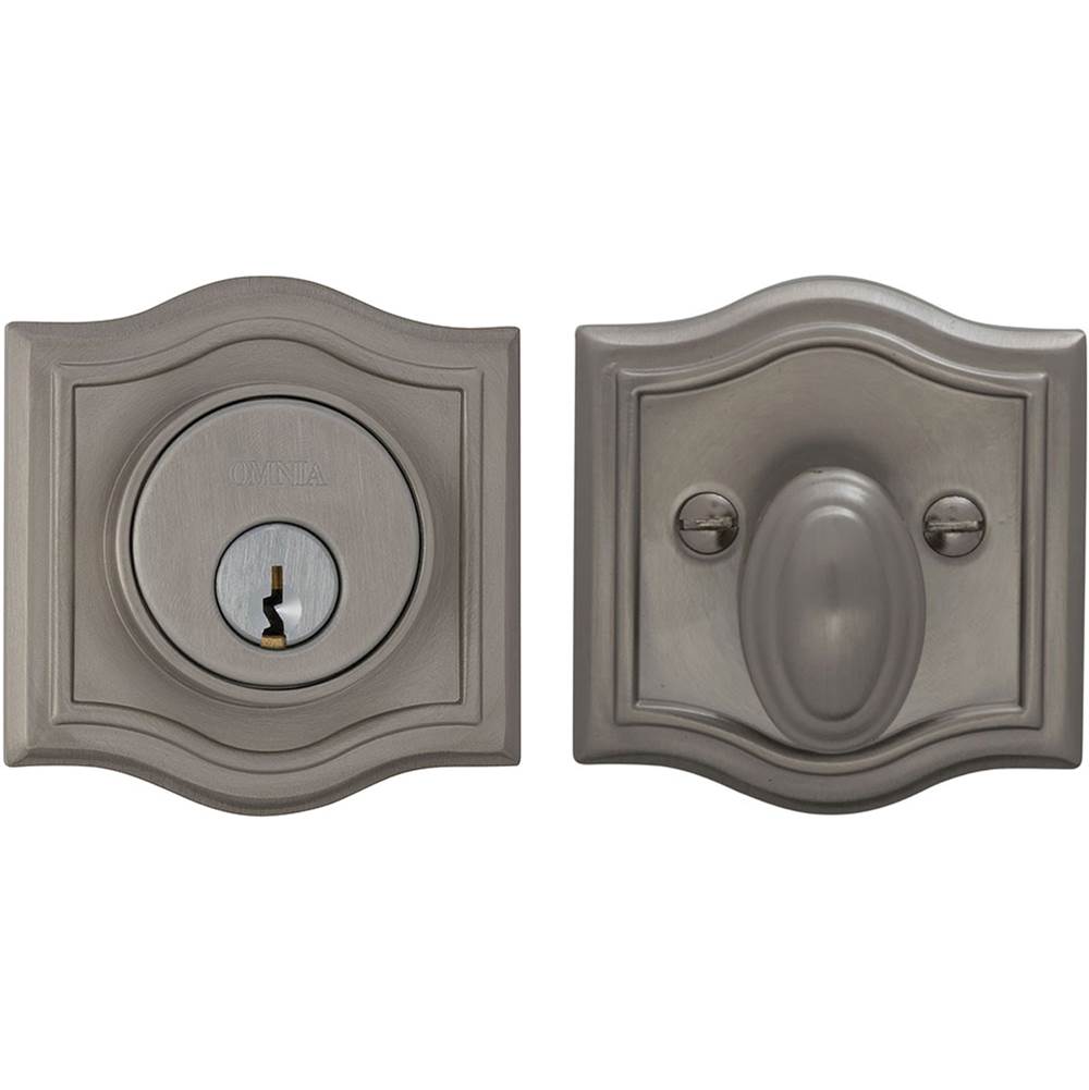 OMNIA - Arched Aux. Deadbolt Set US15 - Lacquered Satin Nickel Plated