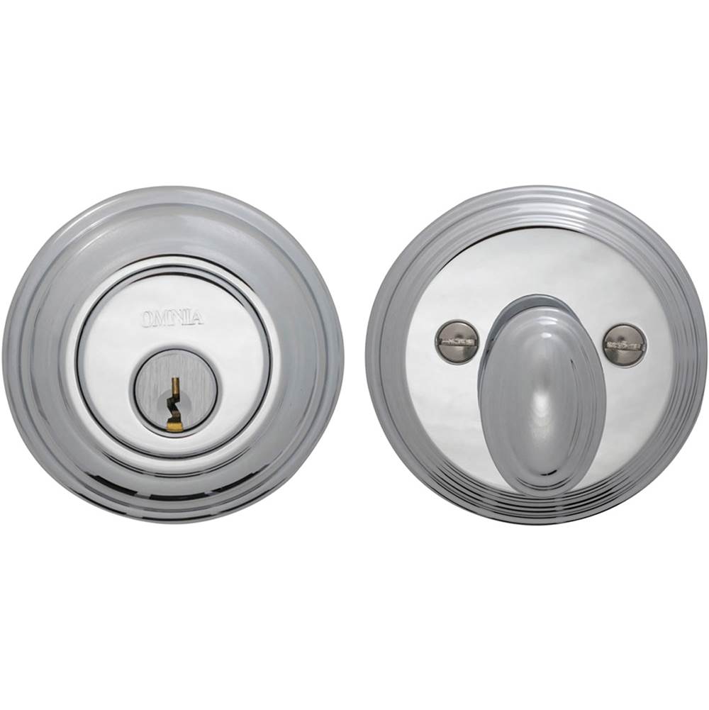 OMNIA - Colonial Deadbolt Set US26 - Polished Chrome Plated