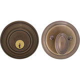 OMNIA - Colonial Deadbolt Set Sb - Lacquered Shaded Bronze