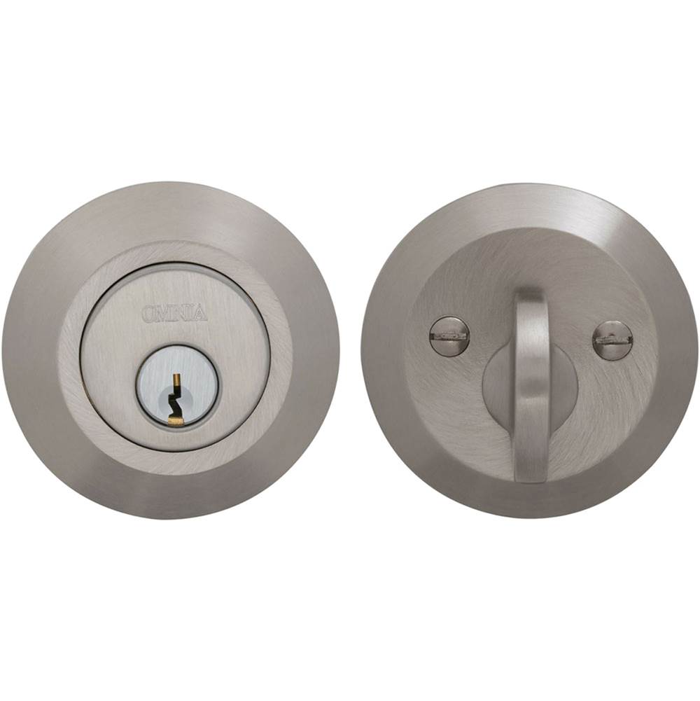OMNIA - Modern Deadbolt Set US15 - Lacquered Satin Nickel Plated