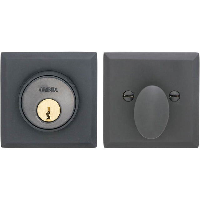 OMNIA - Rectangular Deadbolt Set US10B - Lacquered Oil Rubbed Black