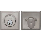 OMNIA - Rectangular Deadbolt Set US15 - Lacquered Satin Nickel Plated