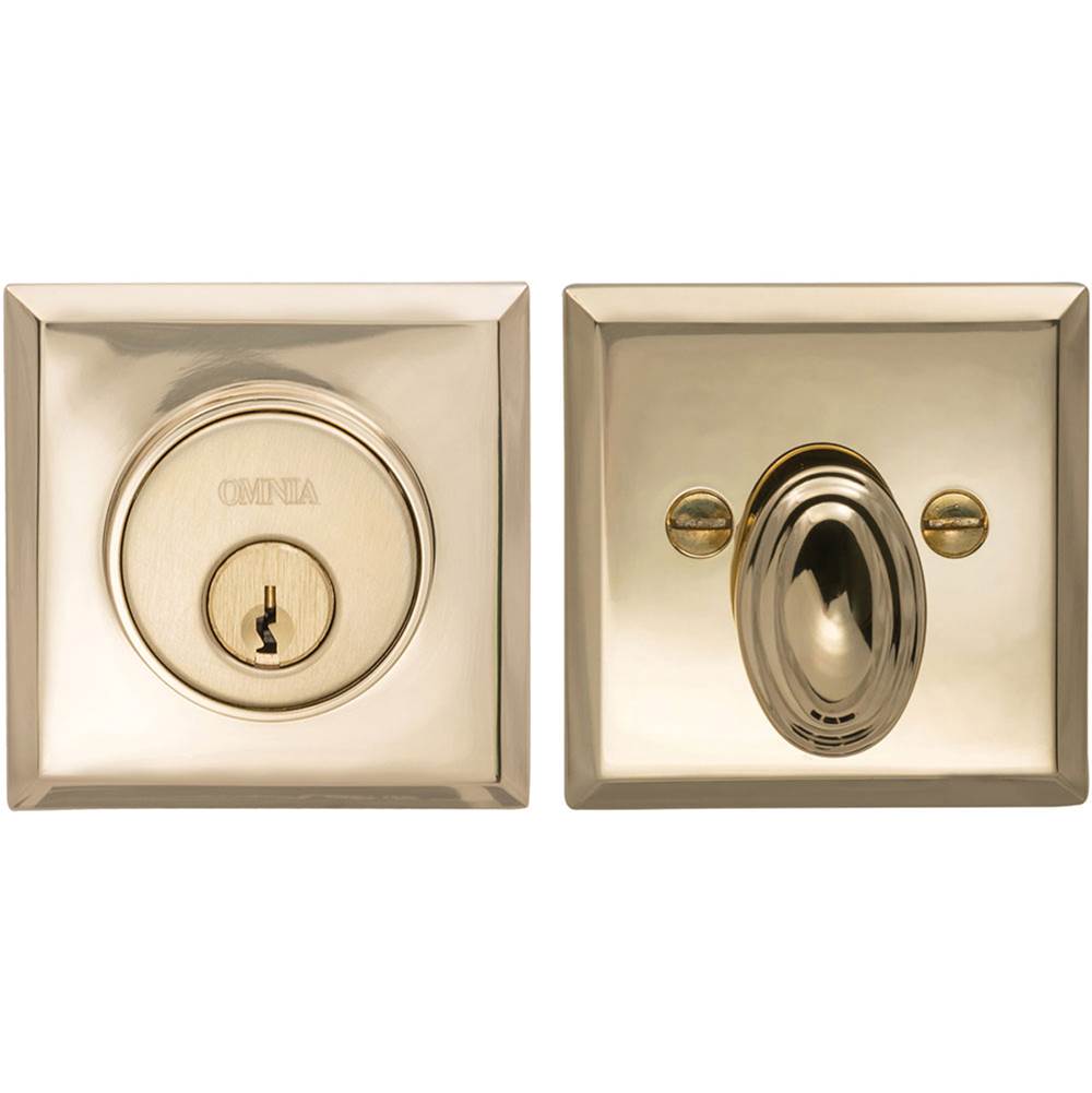 OMNIA - Rectangular Deadbolt Set US4 - Lacquered Satin Brass