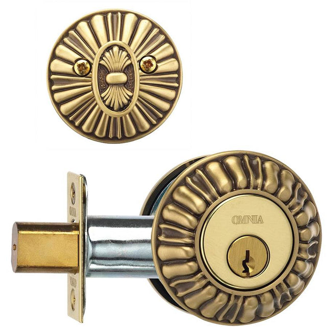 OMNIA - Reed Aux. Deadbolt Set Et.B - Lacquered Etruscan Bronze