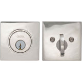 OMNIA - Square Deadbolt Set US14 - Lacquered Polished Nickel Plated