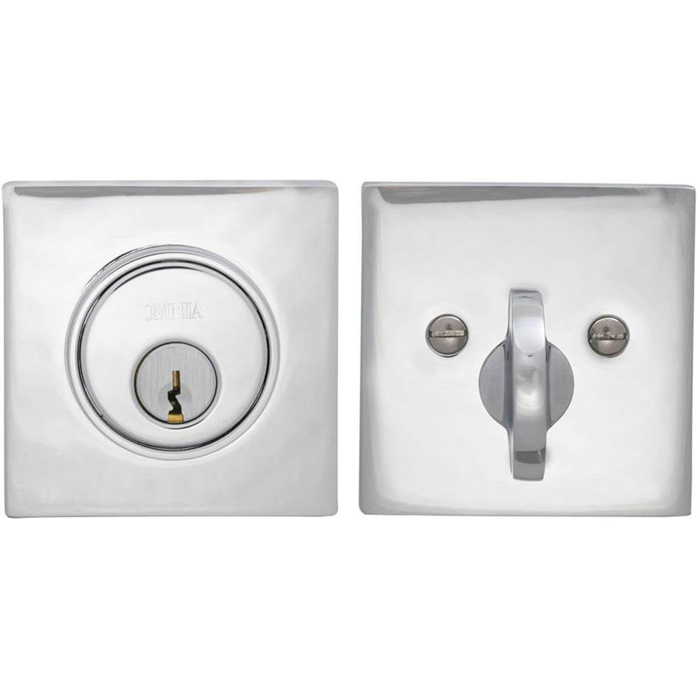 OMNIA - Square Deadbolt Set US26 - Polished Chrome Plated