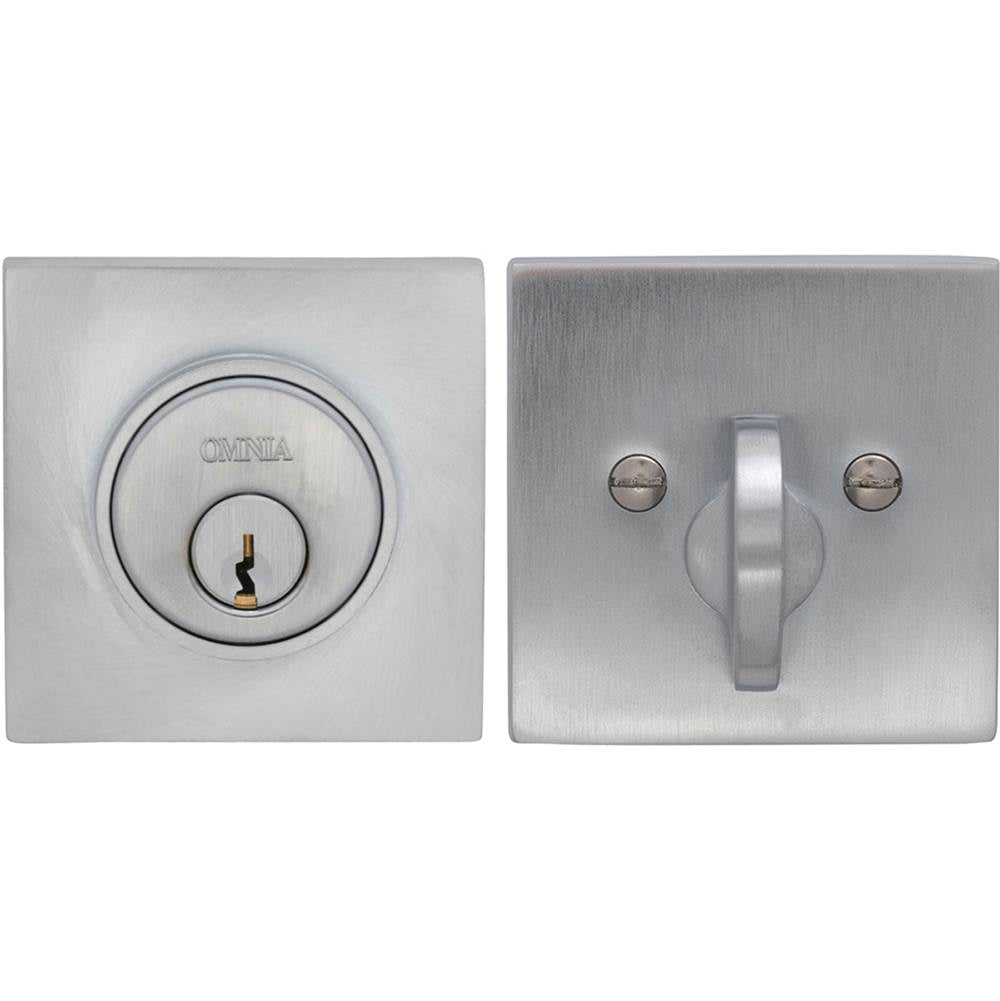 OMNIA - Square Deadbolt Set US26D - Satin Chrome Plated