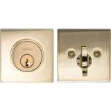OMNIA - Square Deadbolt Set US4 - Lacquered Satin Brass