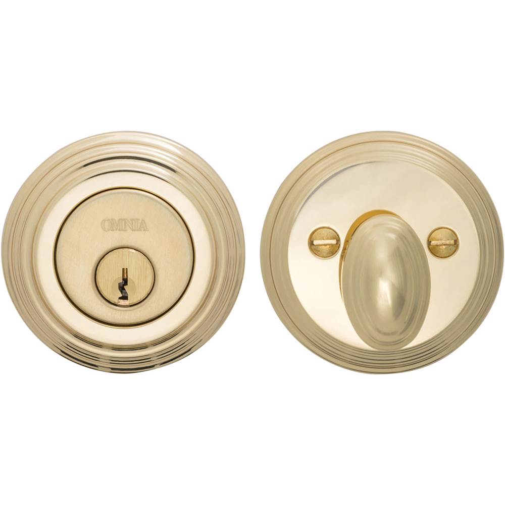 OMNIA - Traditional Deadbolt Set US4 - Lacquered Satin Brass