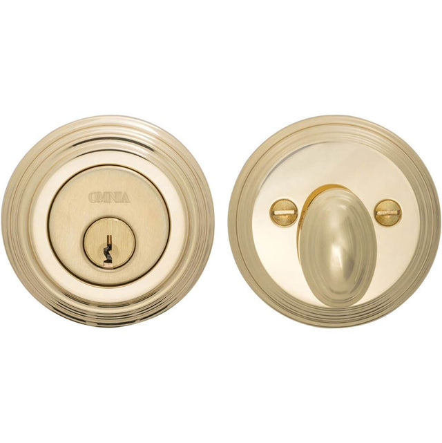 OMNIA - Traditional Deadbolt Set US4 - Lacquered Satin Brass