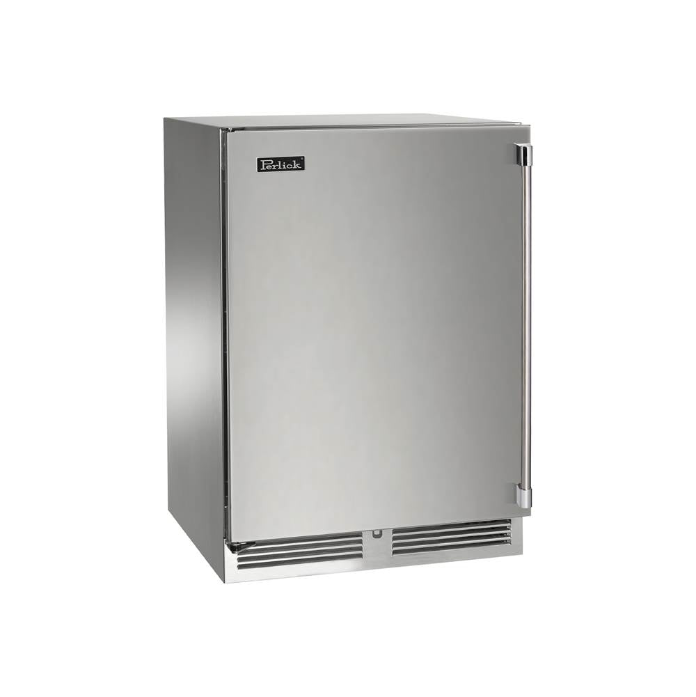 Perlick - 24'' Signature Series Marine Grade Freezer w/ stainless steel solid door, hinge left