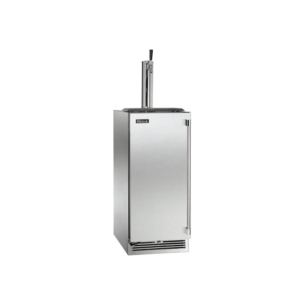 Perlick - 15'' Signature Series Marine Grade Beer Dispenser w/ fully integrated panel-ready solid door, hinge left, w/ lock