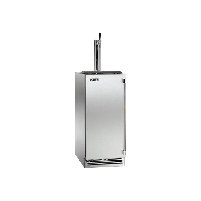 Perlick - 15'' Signature Series Marine Grade Beer Dispenser w/ fully integrated panel-ready solid door, hinge left, w/ lock