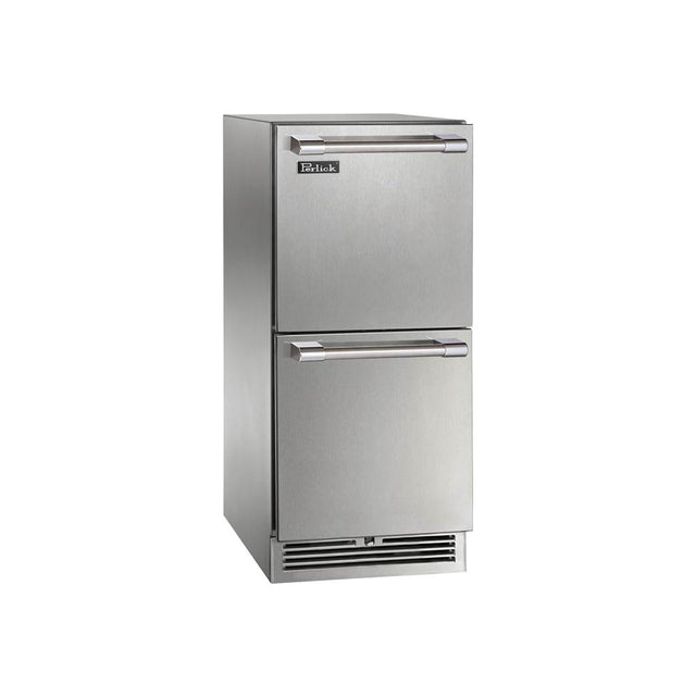 Perlick - 15'' Signature Series Marine Grade Refrigerator Drawers, fully integrated panel-ready, w/ lock