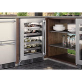 24'' Signature Series Marine Grade Dual-Zone Wine Reserve w/ stainless steel glass door, hinge left